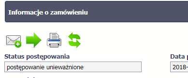 Jeżeli okaże się, że zamówienie publiczne o którym poinformowałeś Instytucję zostanie unieważnione, możesz skorzystać z funkcjonalności