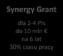 40% czasu pracy Advanced Grant dorobek ostatnich 10 lat do 2,5 mln na 5 lat