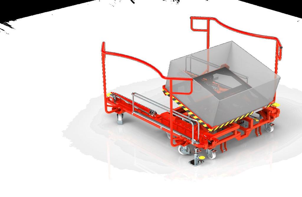 IDEAL COOPERATION WITH TILT TROLLEYS Turntables ergonomics can be additionally increased by using these devices together with tilt trolleys, allowing for both safe and quick material selection and