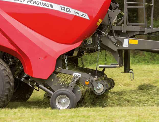06 www.masseyferguson.com Szybka praca podbieracza Dzięki bezkrzywkowej konstrukcji podbieracza firmy Massey Ferguson udało się uzyskać wyższą prędkość pracy.