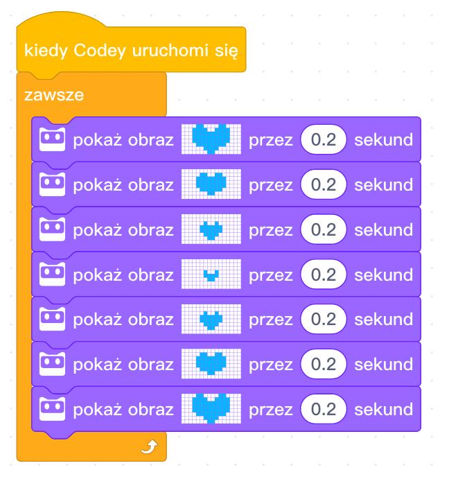 Wgraj kod do Codey a i oglądaj zapętloną animację Biegające