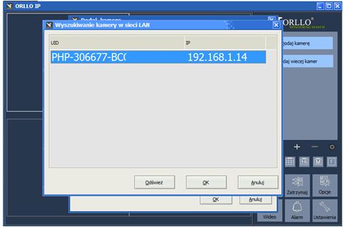 DODAWANIE KAMERY UWAGA: Dodawanie kamer w aplikacji na PC może się odbyć tylko przy podłączonym kablu LAN.