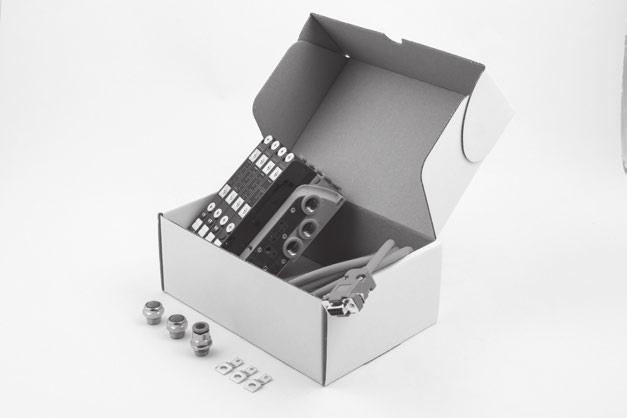 KIT PNEUMATIC MOTION EB 80 BOXI Pod jednym indeksem można zamówić kompletną wyspę EB 80 BOXI wraz z przewodem elektrycznym, złączką zasilania oraz tłmikami.