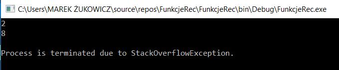 else Func(n-1,m) + Func(n-1, m-2) // zmiana na m-2 let list = [(5,5);(5,4);(5,3);(5,2);(5,1);(5,0)]; for i in list do printfn "%d" (Func(i)); System.Threadi