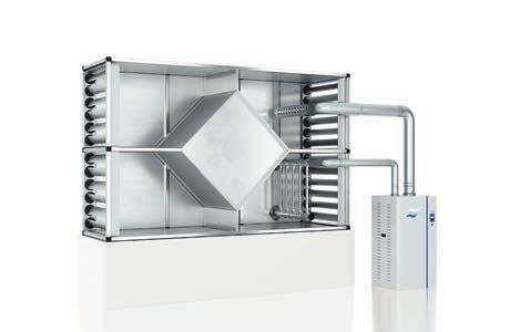 Ekonomiczne i ekologiczne wytwarzanie pary za pomocą energii pierwotnej gazu Precyzyjna regulacja za pomocą panelu dotykowego Touch-Controller Nawilżacz jest dostępny w sześciu wariantach wydajności,