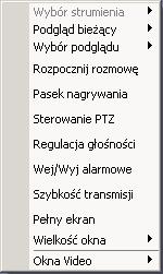Kliknięcie na głównym pasku pozycji Video i wybór rodzaju podglądu z rozwijanej listy. Kliknięcie prawym przyciskiem myszki na środku ekranu i wybór trybu podglądu z rozwijanej listy. 6.