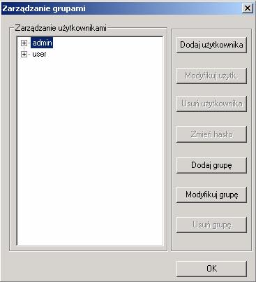 1 Zarządzanie użytkownikami Po wybraniu tej pozycji z listy, otworzy się okno, umożliwiające