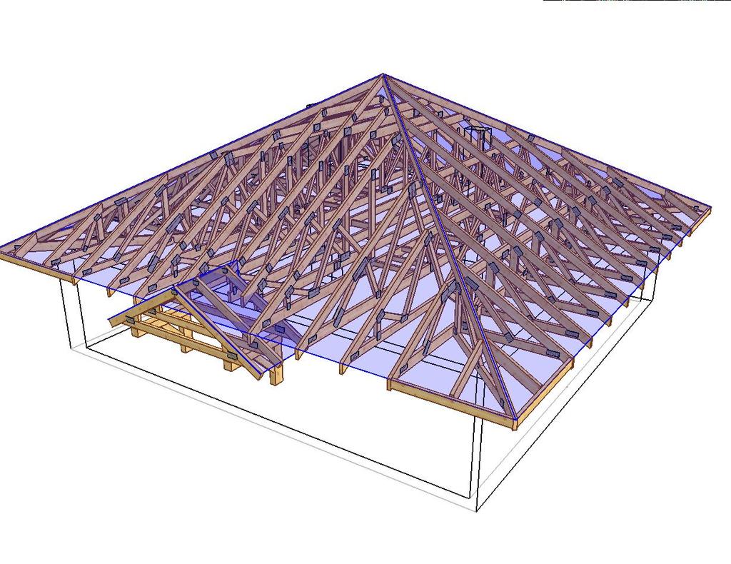 Stężenia mocować przy użyciu gwoździ 3,75x 80 w ilości 3 szt./węzeł. Jeżeli do pasów dolnych mocowana będzie płyta osb to nie wymagają one dodatkowego usztywnienia. 4.