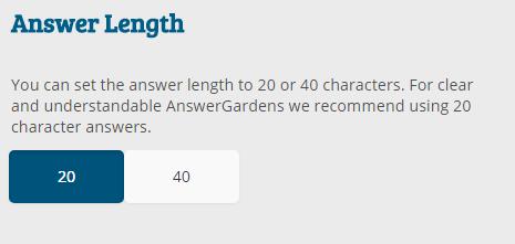 W opcji Answer Lenght można ustawić długość odpowiedzi do 20 lub 40 znaków. Aby odpowiedzi były jasne i zrozumiałe, zalecane jest wybranie 20 znaków.