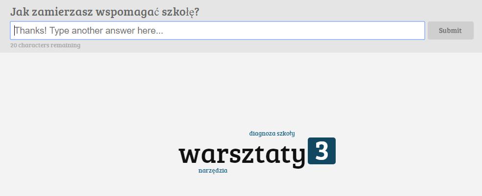 Strona 6 W górnej części w białym polu Type your answer here wpisywana jest odpowiedź. Wyrazy mogą różnić się wielkością czcionki.