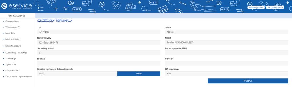 Aby dokonać zmiany numeru konta bankowego należy wybrać zakładkę Aktualizuj dane widoczną pod nazwą banku.
