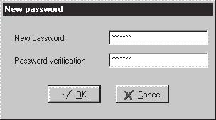 gowego New password w którym dwukrotnie nale y wpisaæ has³o dostêpu a nastêpnie nacisn¹æ przycisk OK.