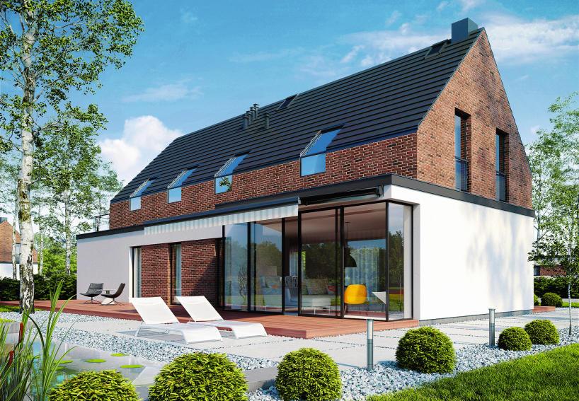 38 INSPIRACJE POJEDYNEK ARCHITEKTÓW Wiz.: SŁONECZNE DOMY WY GLĄD BU DYN KU, CZY LI JAK MO ŻE WY GLĄ DAĆ DOM WZNIE SIO NY WE DŁUG PRO JEK TU AL CU DIA B.