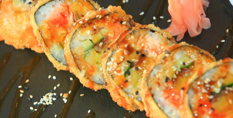 Tempura - chrupiące maki w panierce - 6 szt. Z krewetką - 6-8 szt. 10. Futo Tempura Roll.