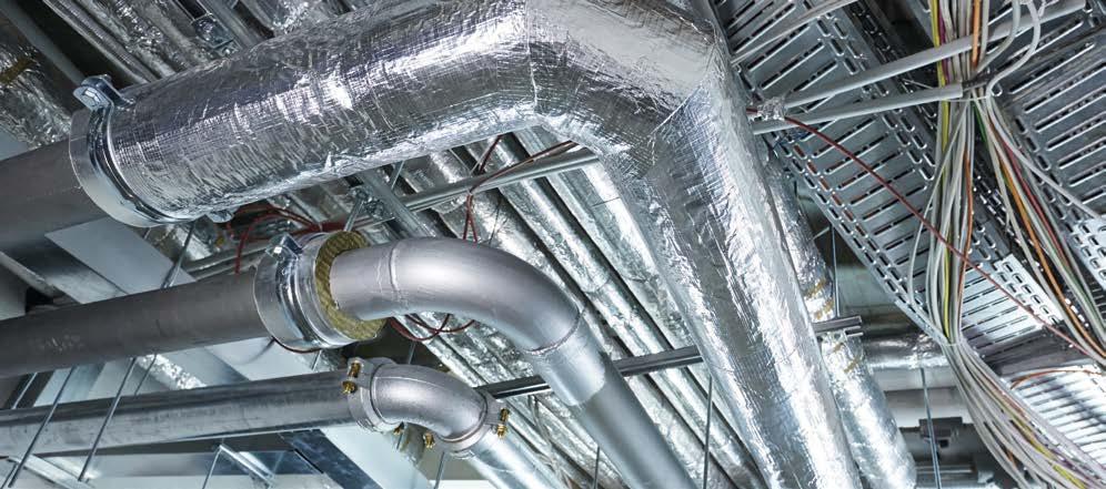 Instalacje wewnętrzne ROZWIĄZANIE: KLIMAFIX i otulina ROCKWOOL 800 Bezpieczeństwo pożarowe Otulina ROCKWOOL 800 oraz samoprzylepna mata KLIMAFIX są niepalne i nierozprzestrzeniające ognia, dzięki
