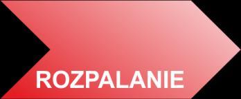 Gdy funkcja podtrzymania jest aktywna: W pierwszej kolejności, przed każdym rozpaleniem w palenisku uruchamiany zostaje tryb CZYSZCZENIE, który umożliwia usunięcie z paleniska powstałych popiołów w