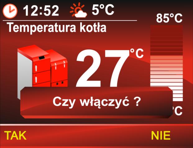 Maksymalny czas pracy w podtrzymaniu Parametr określa na jaki czas uruchomiony zostanie palnik w sytuacji gdy temperatura na kotle wzrośnie powyżej temperatury zadanej.
