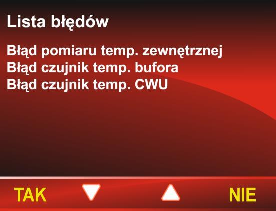 Za pomocą przycisku uruchamiamy ekran wyświetlający listę zaistniałych problemów (rys.10).