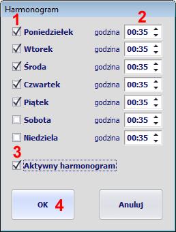 W polu Adres email odbiorcy raportu (4) należy wpisać adres na który wysłane mają być raporty z wykonania sprawdzeń (może być klika adresów oddzielonych średnikiem).