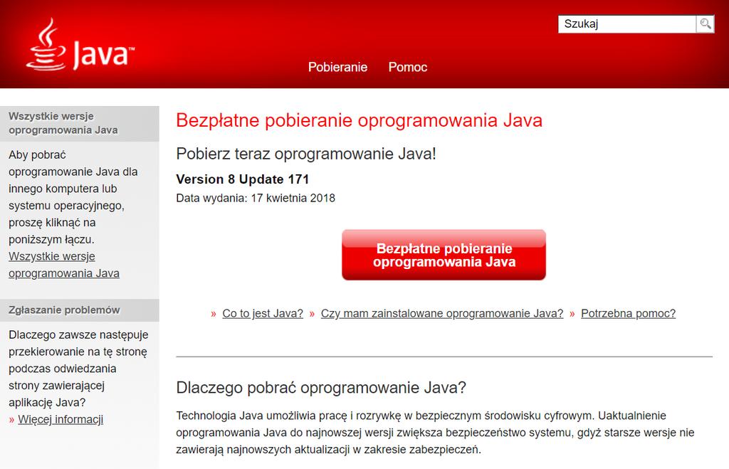 0 lub nowszej, klikając na przycisk Bezpłatne pobieranie oprogramowania Java. Rysunek 10.