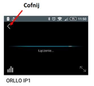 1) Kiedy łączenie trwa zbyt długo należy cofnąć i jeszcze raz nacisnąć odtwarzanie lub wylogować się z aplikacji i