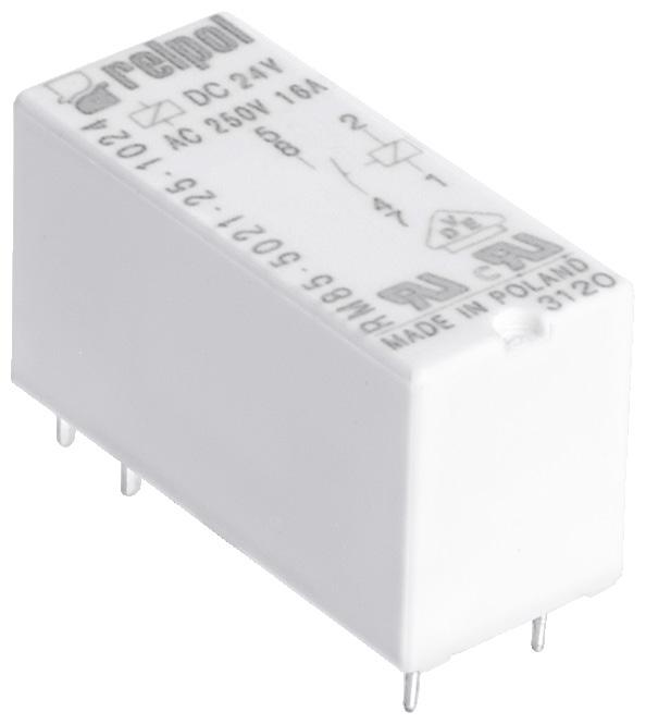 RM85 inrush przekaźniki miniaturowe Dane styków Liczba i rodzaj zestyków Materiał styków Znamionowe / maks.