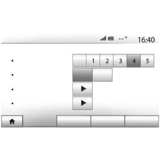REGULACJA DŹWIĘKU (2/2) 4 BAL/FAD Ustawienia dźwięku Basy +3 Mid +0 Wysokie -2 Głośn/Prędk Głośność BAL/FAD Dźwięk wył wył Wł Dźwięk TA Nawigacja OK Dźwięk Wyświetl Bluetooth System Przywróć domyślne