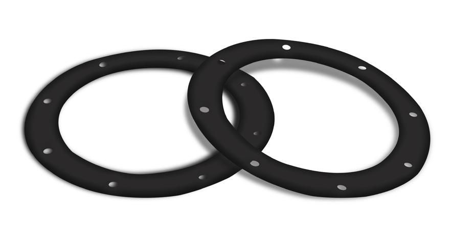 Uszczelka EPDM do połączeń kołnierzowych PVC-GASK Uszczelka EPDM stosowana jest przy łączeniu elementów wentylacyjnych z tworzyw sztucznych zakończonych kołnierzami.