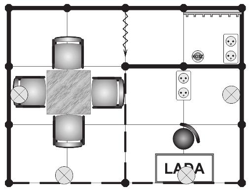 m ZABUDOWA / SHELL STAND 18 m 2 / sq.m gniazdo el. 230V (w tym 1 gniazdo na zapleczu) / socket (1 in storage) - 2 szt./ 2 pcs.