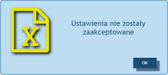 W przypadku próby zapisania ustawień d rejestratra zwracany jest kmunikat statusie przeprwadznej peracji.