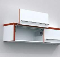 AVENTOS HL front nad korpusem Wersja standard SERVO-DRIVE przeznaczony do pojedynczych frontów wysokość korpusu KH 300580 mm szerokość korpusu KB do 1800 mm zamyka się delikatnie i cicho, dzięki