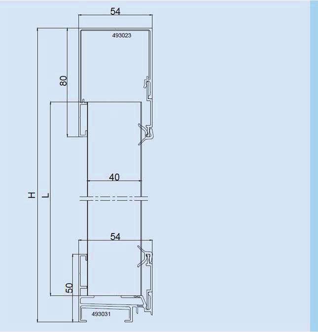 BUDOWNICTWO PODSTAWOWE AKCESORIA DO PANELI RODECA Seria 4200 System ramowy ECO bez przegrody termicznej do paneli PC 40mm Fasada 90 * w środkowoeuropejskich warunkach klimatycznych uszczelniony panel