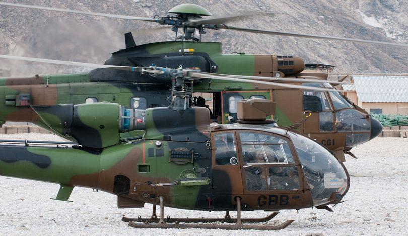 Śmigłowce Gazelle i Puma podczas misji w Afganistanie. Fot.