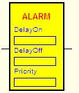 9. Harmonogramy czasowe i alarmy (Time Schedules and Alarms) 9.1 ALARM Alarm - Alarm BINARY BINARY Blok monitoruje stan cyfrowego sygnały wejściowego.