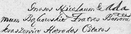 3 Mikołaj Jaxa-Bąkowski z Zaborowa ur. ok. 1690 r. w zm. 1.12.1757 r. w Kraszewicach (pochowany w kościele w Chełmie) syn Piotra (1) żona Zofia Zajączkowska (h. Drzewica) (ur. ok. 1690, zm. 19.03.
