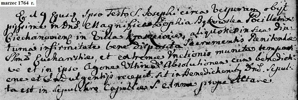 w Chełmie Zofia Bąkowska dziedziczka z Kraszewic była matką chrzestną Ludwiny Agnieszki, córki Urodz.