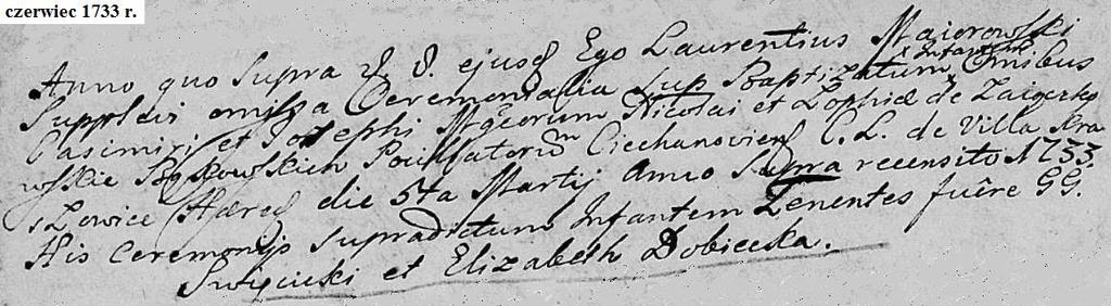 w Kraszewicach - metryka chrztu - metryka zgonu