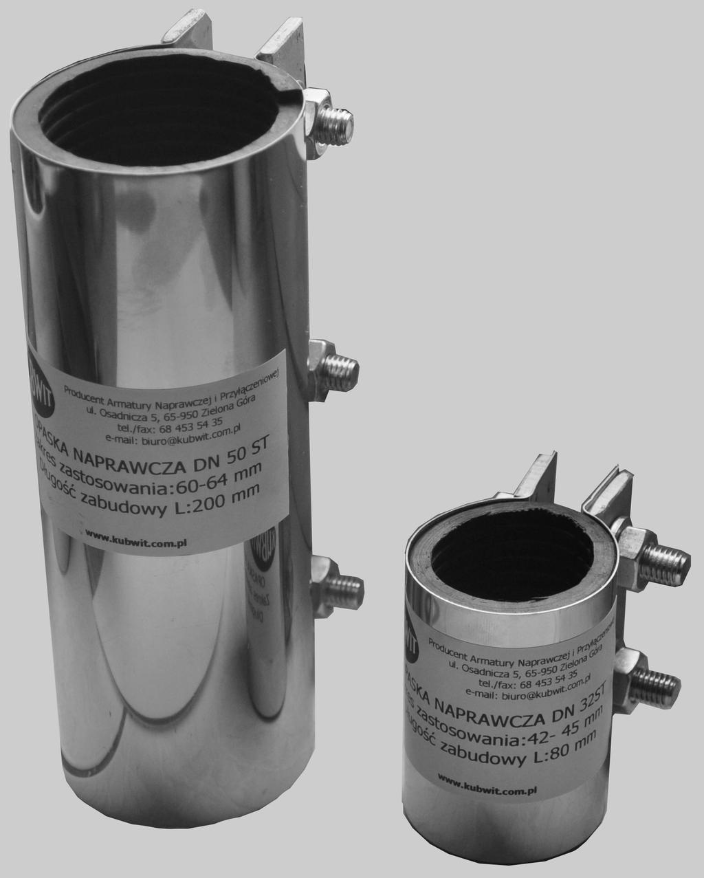 Zakres stosowania/nominal pressure/: do PN 16, Warunki stosowania: instalacje wody pitnej, instalacje przemysłowe oraz pozostałe instalacje płynów obojętnych chemicznie, gazowe od -60 C do 130 C /