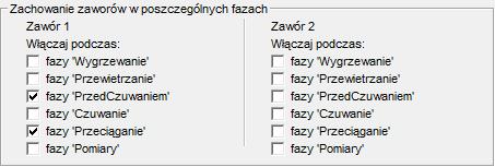 oznacza, że w danej fazie zawór będzie pobudzony lub pompa włączona. 1.5.