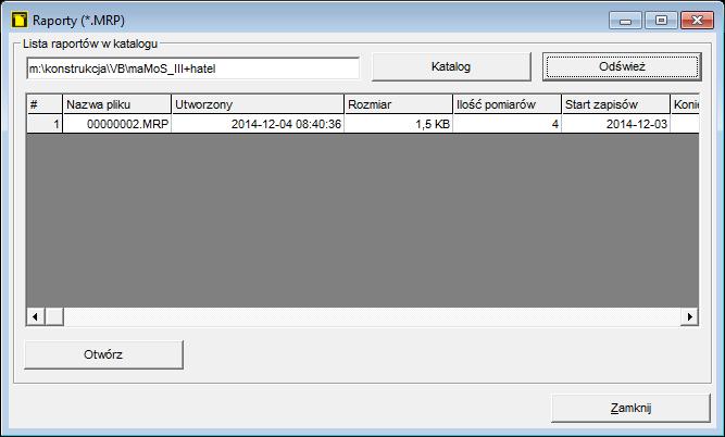 1.9. Obsługa plików z wynikami zapisanych na karcie SD Na karcie SD wyjętej z sensora znajdują się pliki wynikowe.