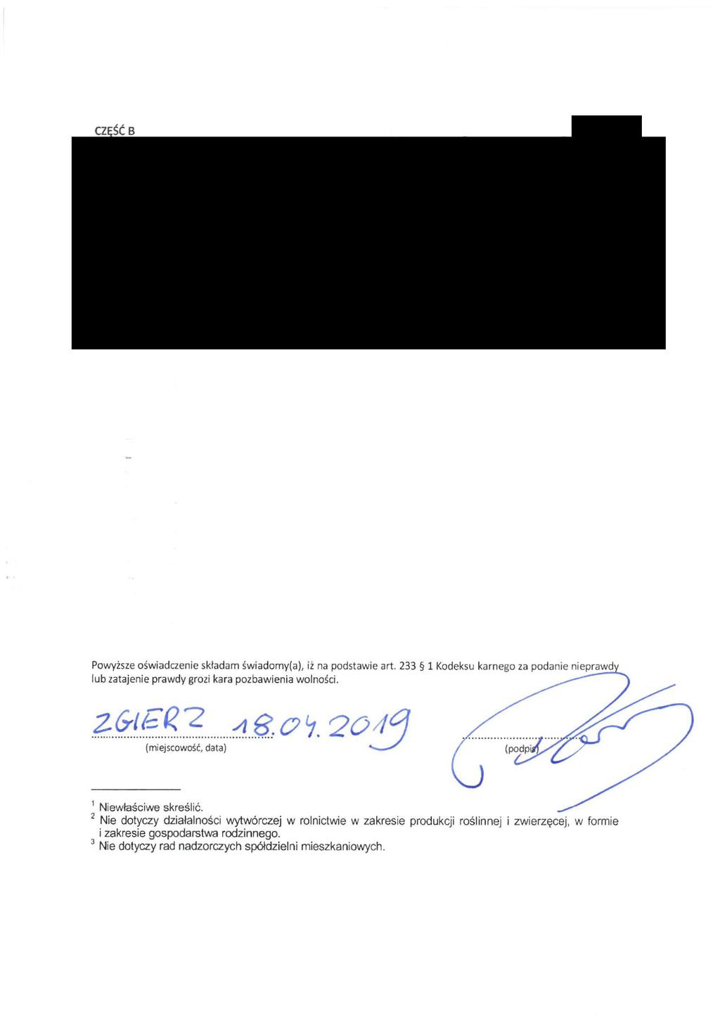 CZ ŚĆ B 2 3 Niewłaściwe skreślić.
