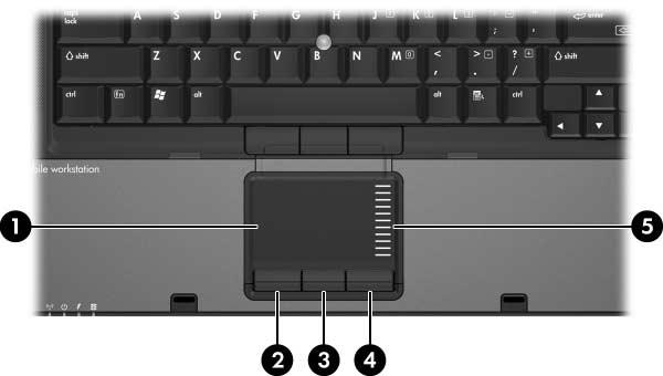 Urz dzenia wskazuj ce Płytka dotykowa TouchPad 1 Płytka dotykowa TouchPad* Umożliwia przesuwanie wskaźnika, a także zaznaczanie oraz aktywowanie elementów na ekranie.