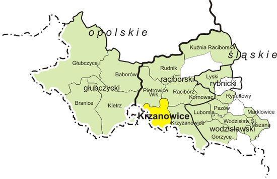 Położenie obiektów badawczych Województwo Śląskie