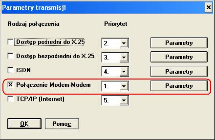 Podczas zestawiania połączenia, modem wybiera numer, który został wpisany w polu Wybieranie (Parametry transmisji) oraz w polu Tel. modem (Plik BPD). JeŜeli w polu Wybieranie został wpisany numer np.