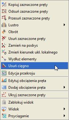 przeguby momentowe) i z menu podręcznego prawego klawisza myszki wybrać opcję Utwórz cięgno. Rys. 8.