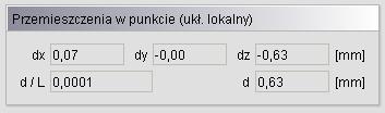 9 Wartości przemieszczeń Prezentacja wyników dla zdefiniowanych przez użytkownika kombinacji oraz analiza naprężeń, zostały omówione szczegółowo w rozdziale 3 (Kombinacji użytkownika i Naprężenia w