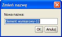 I tak kolejno w tabeli wyświetlane są następujące informacje: domyślna nazwa elementu (można zmienić), rodzaj materiału i jego klasa, numery i liczba prętów składających się na dany element, nazwa