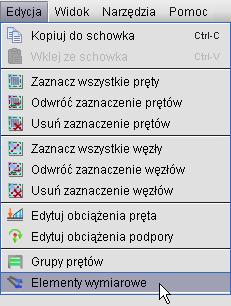 Wymiarowanie zbiorcze Rys. 14.5 Wywołanie edycji elementów wymiarowych Jest ono co do funkcjonalności bardzo podobne do okna, które otrzymywaliśmy przy tworzeniu nowych elementów wymiarowych.