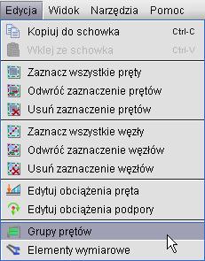Podstawy wych obciążeń do określonych grup prętów).