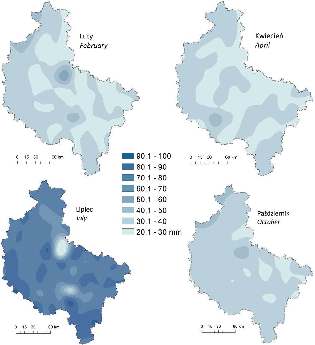 Zmienność czasowa i przestrzenna opadów atmosferycznych w Wielkopolsce... 507 Ryc. 7.